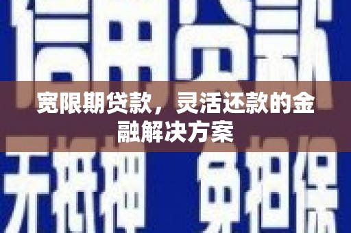 龙陵宽限期贷款，灵活还款的金融解决方案