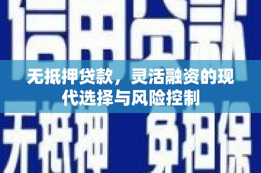 龙陵无抵押贷款，灵活融资的现代选择与风险控制