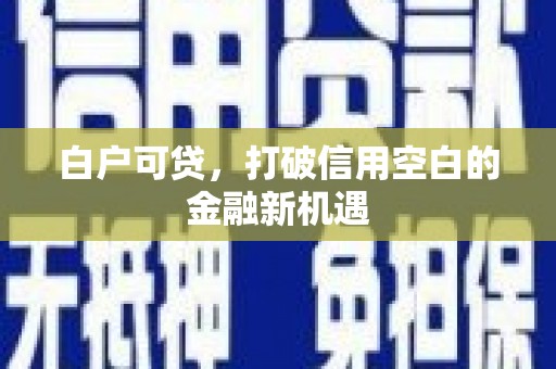 龙陵白户可贷，打破信用空白的金融新机遇