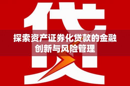 龙陵探索资产证券化贷款的金融创新与风险管理