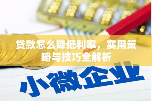 龙陵贷款怎么降低利率，实用策略与技巧全解析