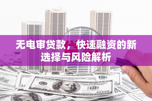 龙陵无电审贷款，快速融资的新选择与风险解析