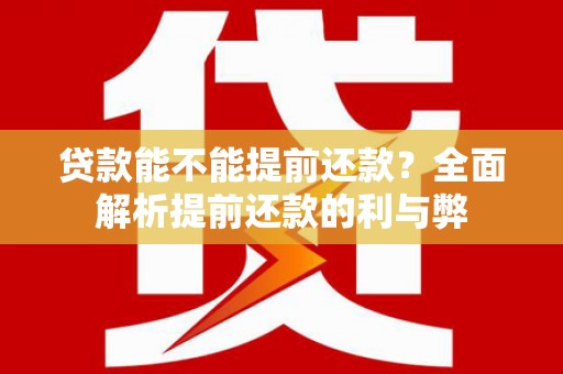 龙陵贷款能不能提前还款？全面解析提前还款的利与弊