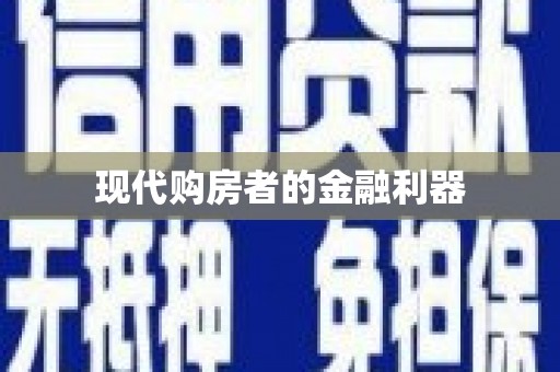 龙陵现代购房者的金融利器