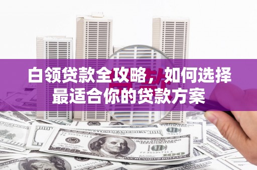 龙陵白领贷款全攻略，如何选择最适合你的贷款方案
